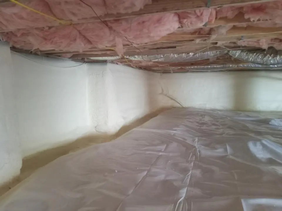 Crawl space encapsulation with closed-cell spray foam for Attic Insulation in Lake Hallie